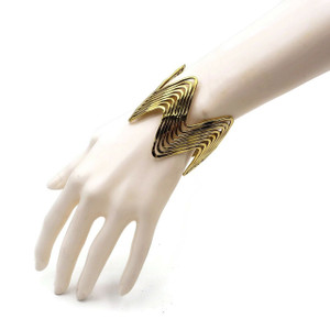  Folami Gypsy Style Fashion Multi Layer Zigzag Gold Plated Brass Cuff 
