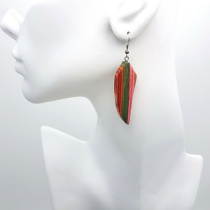 Wooden Earrings Multi Color Layered Wood Earring Fashion Jewelry