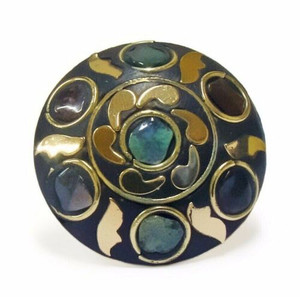 Arjana Terracotta and Mosaic Ring - Turquoise Tone Chips
