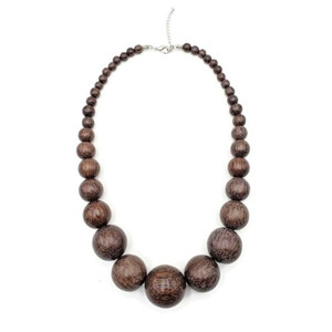 Zarene Chunky Graduated Wooden Necklace 