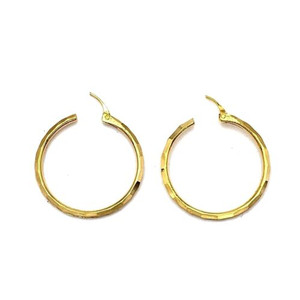 Quiesha Gold Plated Round Hoop Earrings 1.1" / 1.3"