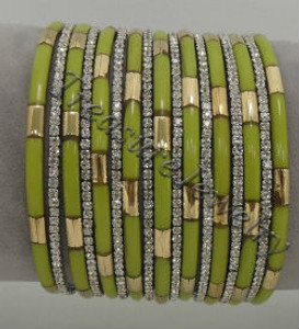 Metal Bangles Bracelet Set-BA9915Green