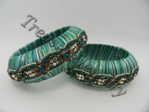 Fabric Wrapped bangle-BA9988grn