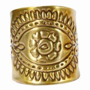 Handmade Artistic Brass Embossed Cuff Bracelet CF1318