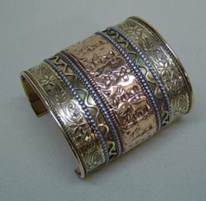 Handmade Brass and Copper Cuff Bracelet