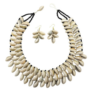 Mala Three Row Cowrie Shell Necklace