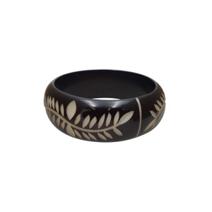 Andrea Wood Style Bangle with Carved Batik Pattern