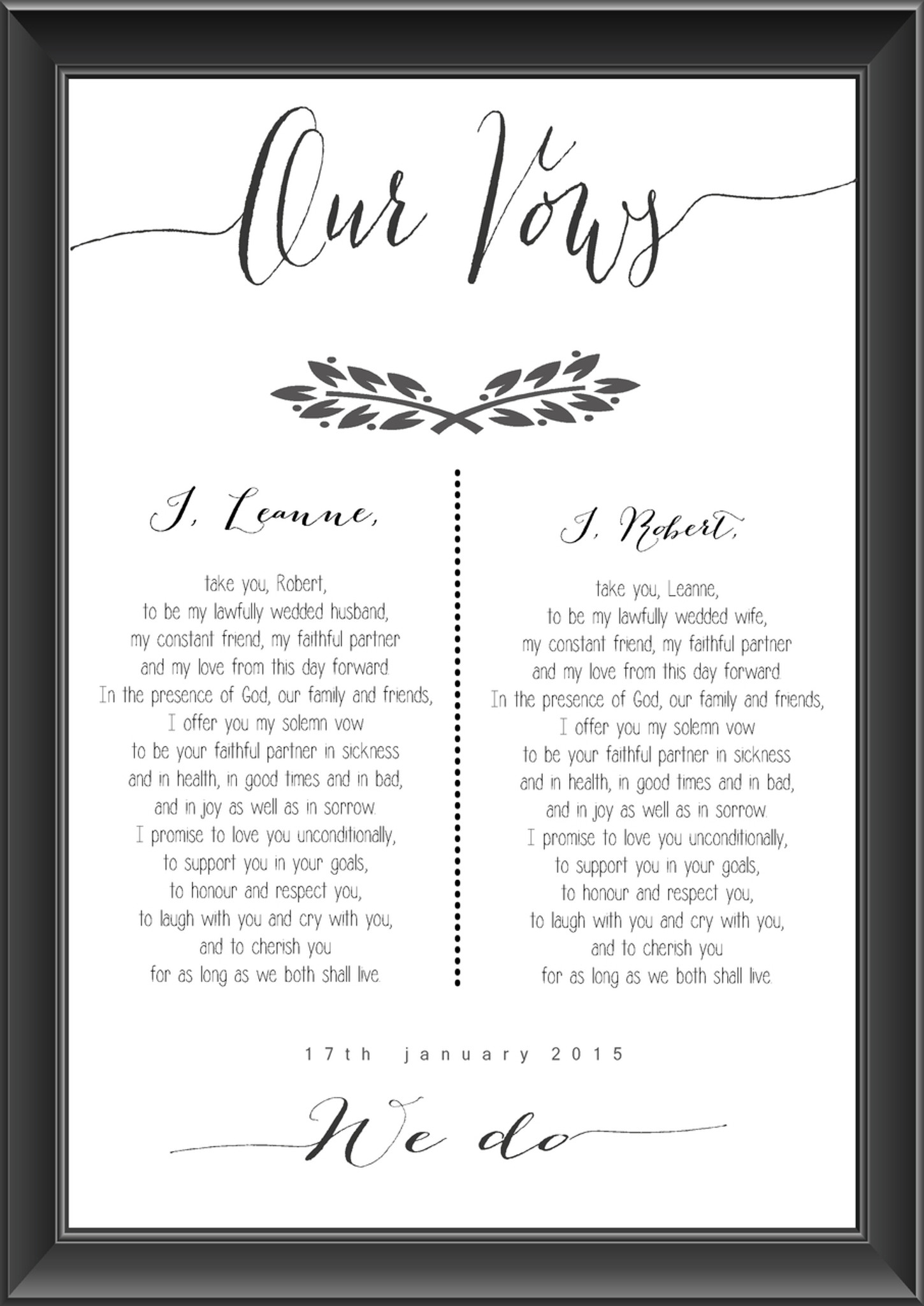 Wedding Vows Template Printable - Printable Templates