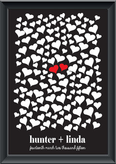 Personalised Middle Hearts Guestbook