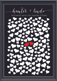 Personalised Middle Hearts Guestbook (Modern)