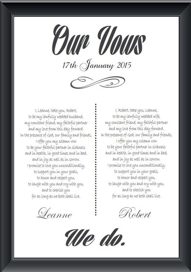 Personalised Wedding Vows Print (Elegant)