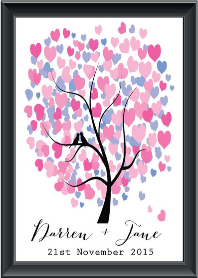 Personalised Heart Tree Guestbook (Modern font)