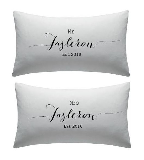 Personalised Couples Pillow Cover (Freida Design)