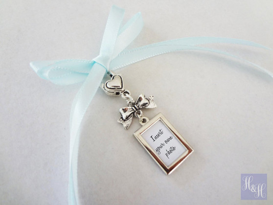 Bouquet Charm - Double Sided DIY - w/ bow