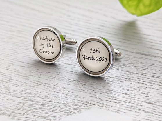 Personalised Father of the Bride/Groom Cuff Links - Stainless Steel