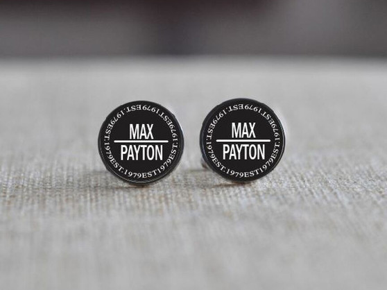 Personalised Birthday Cuff Links - Stainless Steel