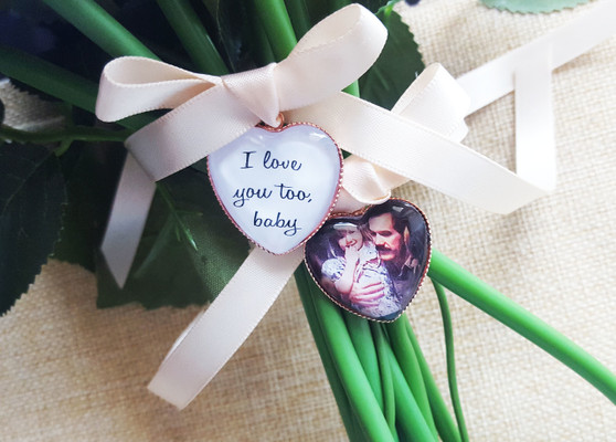 Bouquet Charm (Heart) - Adeline Design in Rose Gold