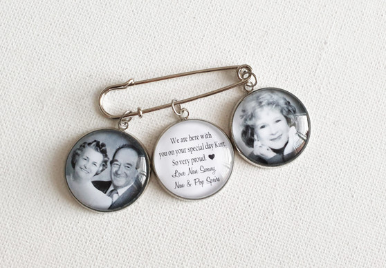 Boutonniere Charms x 3 / Lapel Pin - Hendrick design