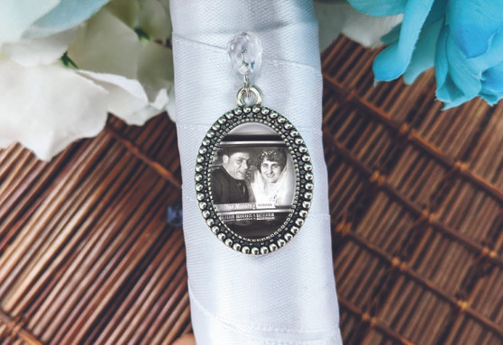 Bouquet Charm (Small Oval) in Antique Silver - Kate Design