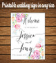 Printable Wedding Sign - "Valentina" Design