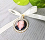 Bouquet Charm - Gold (Round) w/ Rhinestones - Alex Design
