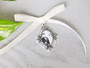 Bouquet Charm (Small Oval) in Antique Silver - Lily Design