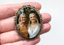 Bouquet Charm/ Brooch with Pin - Rosemary Design in Bronze