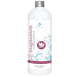 Eniva Minerals for Life® Magnesium Liquid Concentrate, 32 oz, Cell-Ready® mineral, essential nutrient, over 300 enzymatic reactions, nervous system, neuromuscular transmission, bone support, bone strength, cellular energy, adenosine triphosphate, biologic energy, bone health, calcium balance in blood vessels, airway health, muscle health, normal involuntary body movements, proper growth, happy mood, eating habits, cardiovascular electrical impulses, heart support, Monthly feminine health, PMS, healthy weight, Product ID 8209 Eniva Minerals for Life® Magnesium Liquid Concentrate, 32 oz, Cell-Ready® mineral, essential nutrient, over 300 enzymatic reactions, nervous system, neuromuscular transmission, bone support, bone strength, cellular energy, adenosine triphosphate, biologic energy, bone health, calcium balance in blood vessels, airway health, muscle health, normal involuntary body movements, proper growth, happy mood, eating habits, cardiovascular electrical impulses, heart support, Monthly feminine health, PMS, healthy weight, Product ID 8209