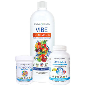 Women's Health Pack, Includes: VIBE + Collagen (32 oz), Omega-3s Fish Oil (120 caps), Probiotic+ (30caps), ID 32039 Women's Health Pack, Includes: VIBE + Collagen (32 oz), Omega-3s Fish Oil (120 caps), Probiotic+ (30caps), ID 32039