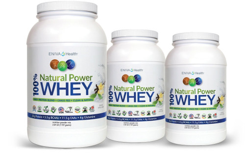 Natural Power Whey Protein, Low Carb, Grass Fed (5 cases of 12 Jars per  case; 60 jars) - Eniva Health Qualified Professional