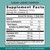 Eniva CoQ10 Plus, 16 oz, liquid dietary CoQ10 back panel label, Supplement Facts, Product ID # 11004