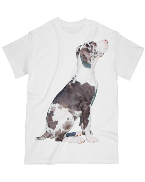 White t-shirt , dog t shirt printing