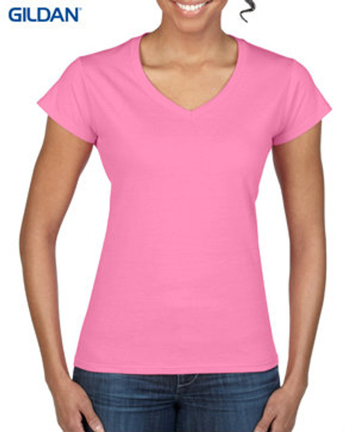 Gildan 64V00L Soft Style Ladies V Neck Front