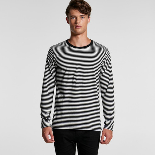 Ascolour Mens Bowery Stripe L/S Tee - 5061Front
