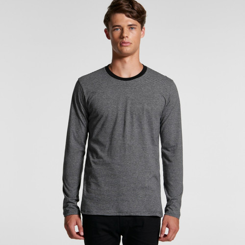 Ascolour Mens Line Stripe L/S Tee - 5043 Front