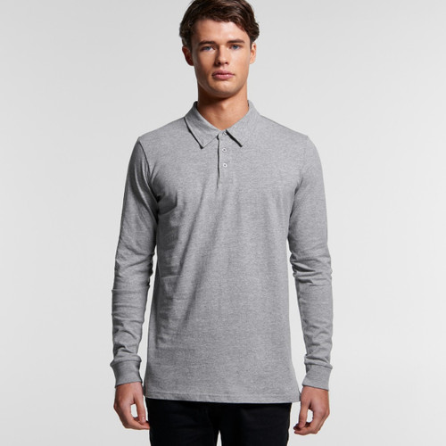 Ascolour Mens Chad L/S Polo - 5404 Front