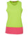 Ladies Hi Vis Traditional Singlet 6HTS1. Front view. Lime/Pink.
