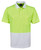Hi Vis Non Cuff Traditional Polo 6HVNC. Front view. Lime/White.