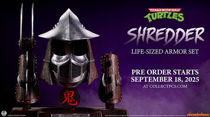 Shredder Life-Sized Stainless Steel Armor Set Premium Collectibles Studio (PCS) TMNT Collectible Figure