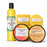 Turmeric Body Glow Bundle – Body Wash, Soap, Scrub & Cream (Customizable)