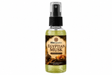 Egyptian Musk Air Freshener Spray bottle featuring a smooth exotic musk fragrance designed to eliminate odors and create a clean, calming, and luxurious atmosphere in homes, cars, offices, bathrooms, and bedrooms.