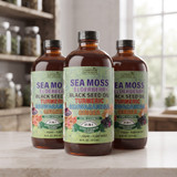 SEAMOSS ELDERBERRY BLACK SEED by Livingston Natural 16 oz Bottle by Livingston Natural 16 oz Bottle (Pack of 3)