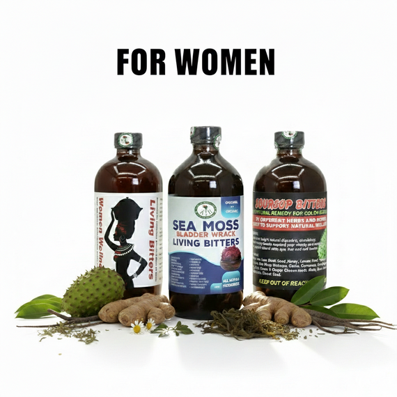 Women Wellness Living, Soursop Bitters, Sea Moss Bladder Wrack Living Bitters 16 OZ. (Pack Of 3)