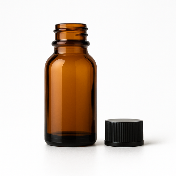 1 oz Amber Glass Boston Round Bottle (20-400)