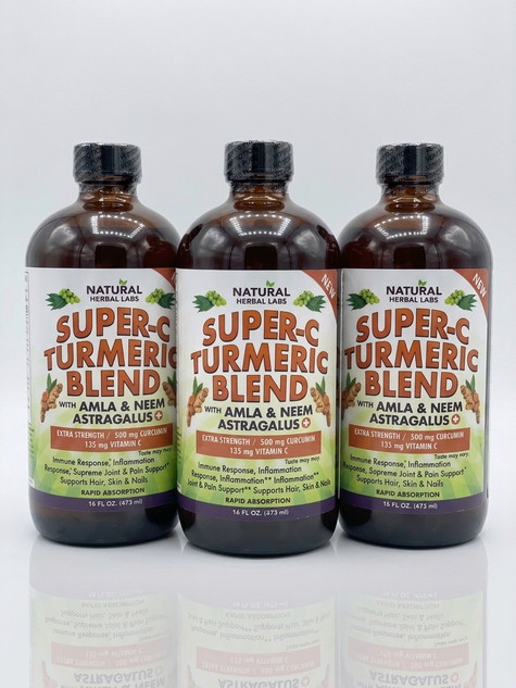 Natural Herbal Labs Super-C Turmeric Blend 16 oz Bottle (Pack of 3)