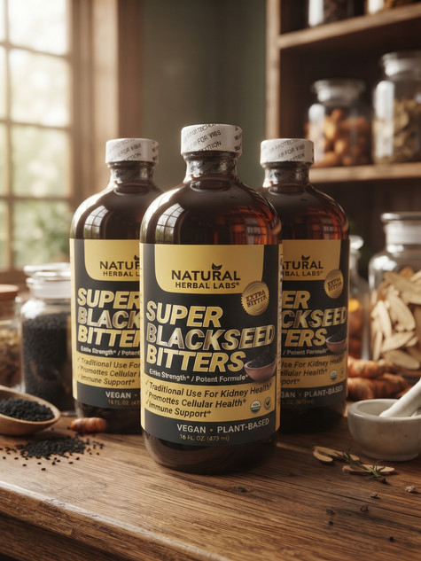 Natural Herbal Labs Super Blackseed Bitters Extra Bitter16 oz Bottle  (Pack of 3)