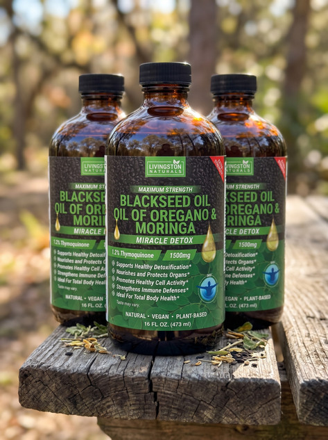 Blackseed, Oregano & Moringa Formula by Livingston Natural 16 oz Bottle (Pack of 3)