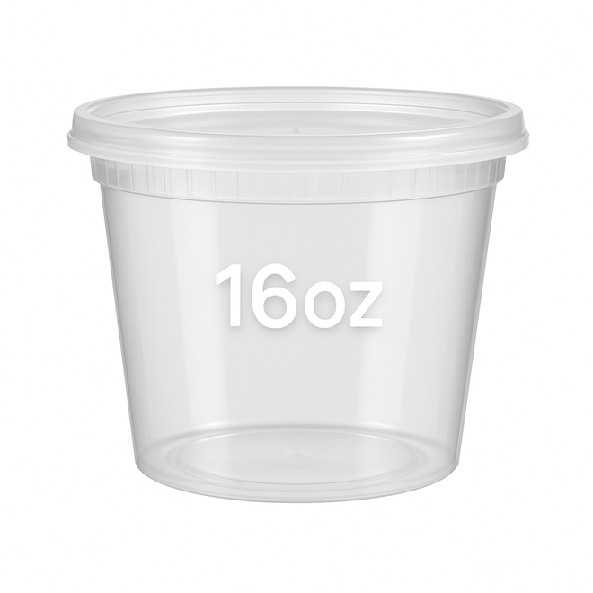 16 oz Clear Plastic Tub – Durable & Practical