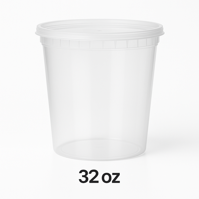 32 oz Clear Plastic Tub – Large & Reliable