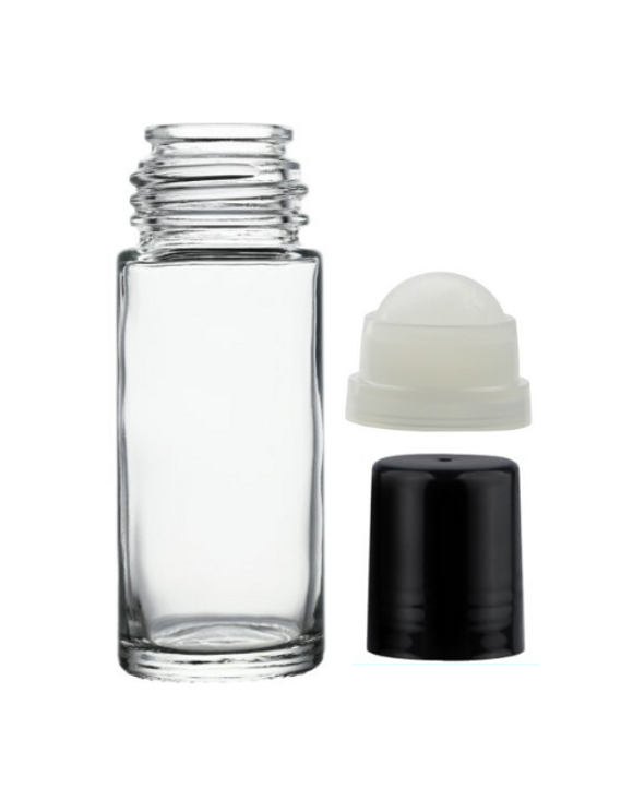 1 oz Clear Glass Roll-On Bottle – 1 Dozen (12 Pcs)